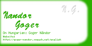 nandor goger business card